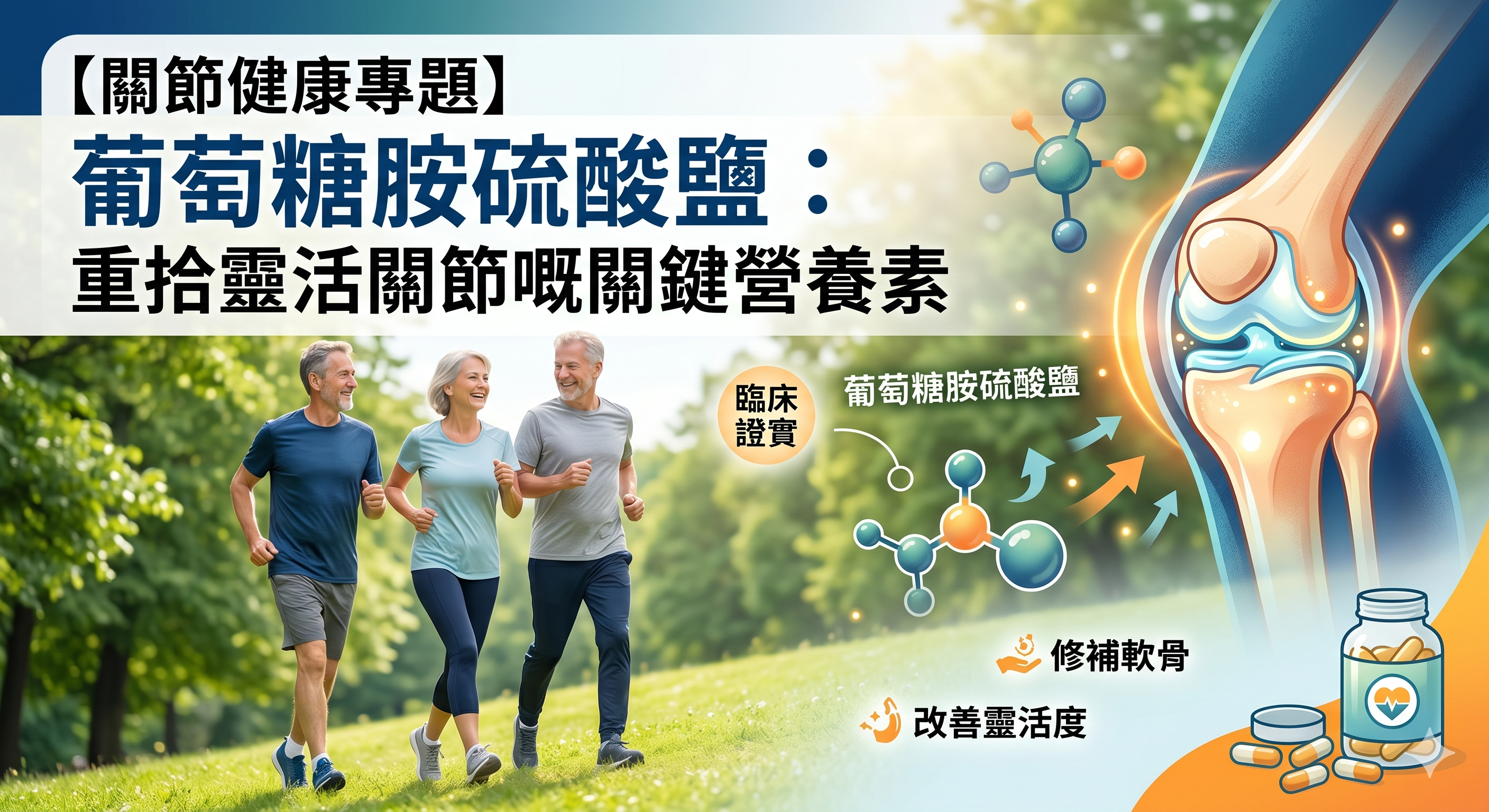 【關節健康專題】葡萄糖胺硫酸鹽（Glucosamine Sulphate）——守護軟骨健康，維持關節靈活嘅黃金補充素